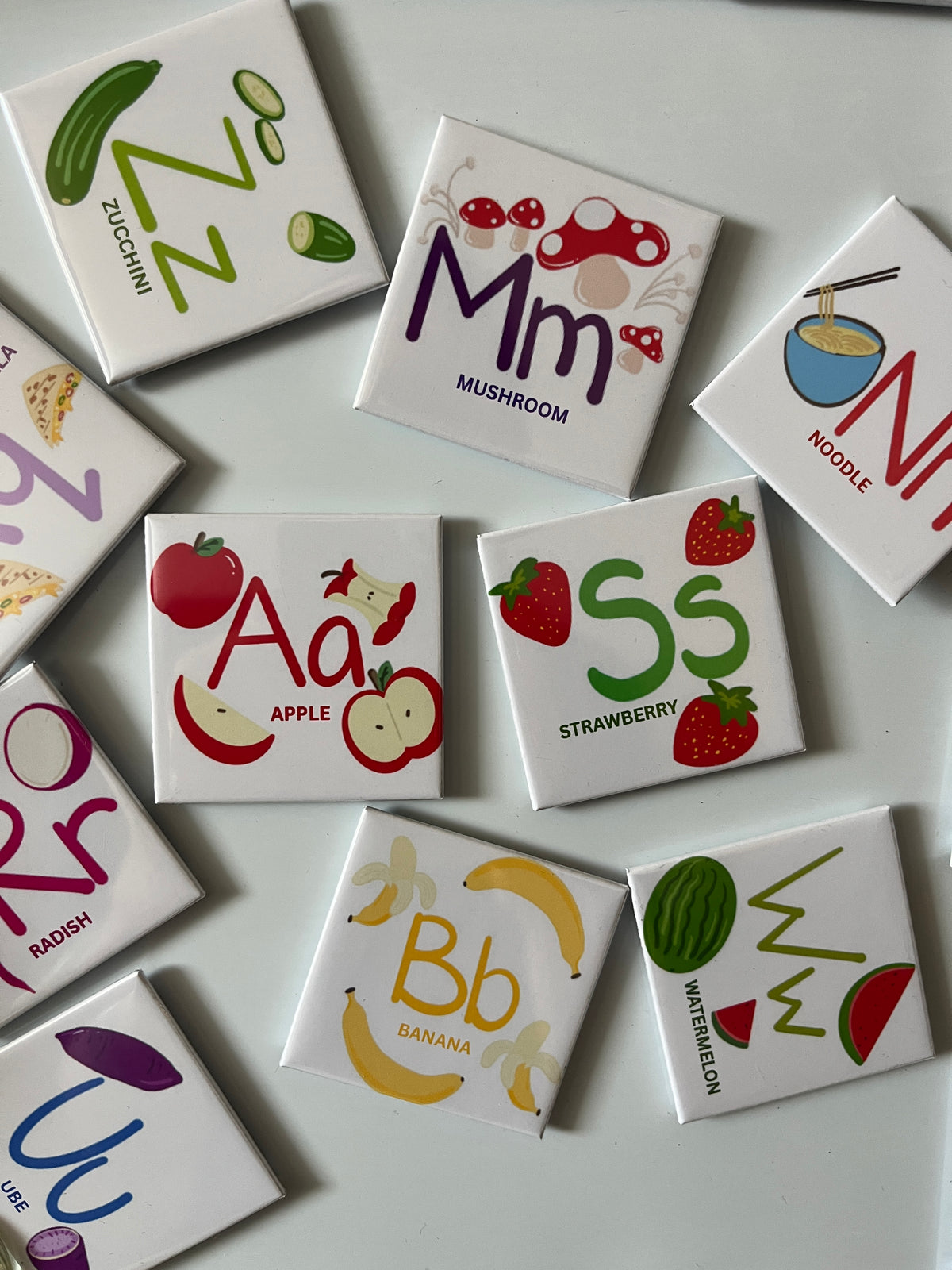 2" x  2" Food Alphabet Magnet Set