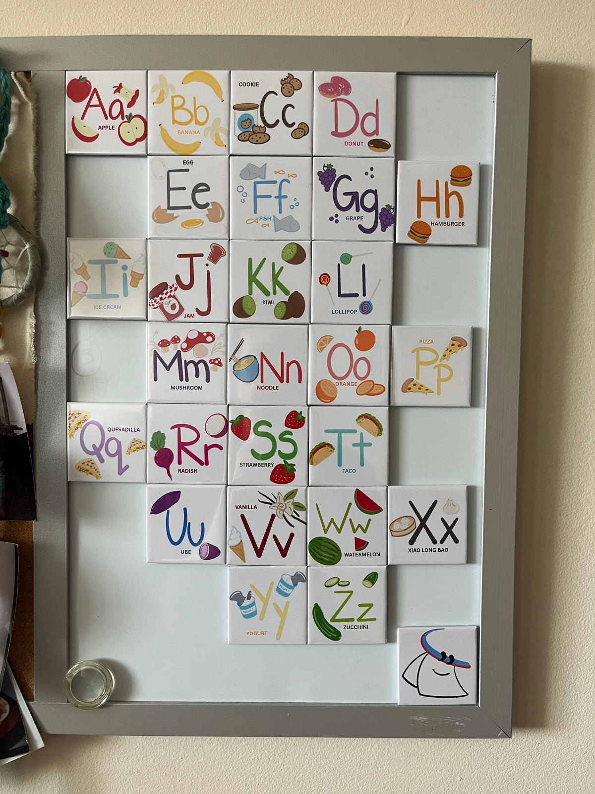 2" x  2" Food Alphabet Magnet Set