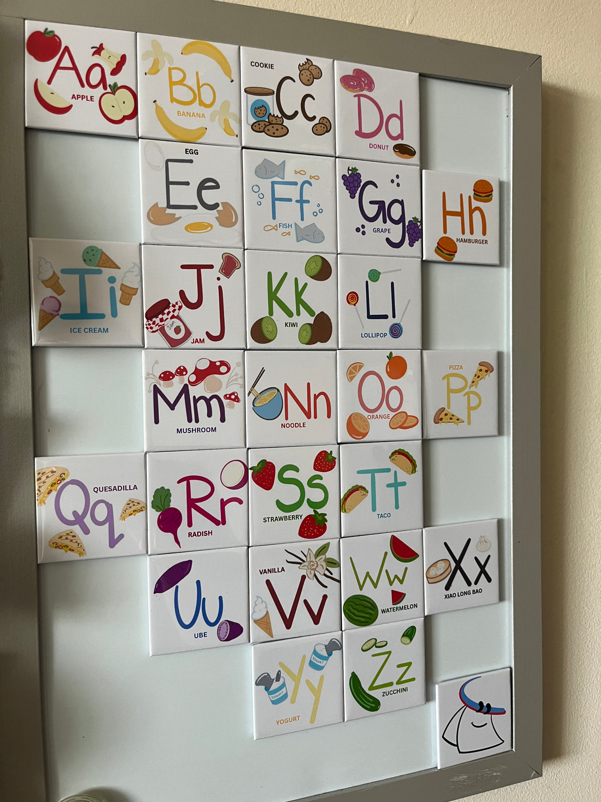 2" x  2" Food Alphabet Magnet Set